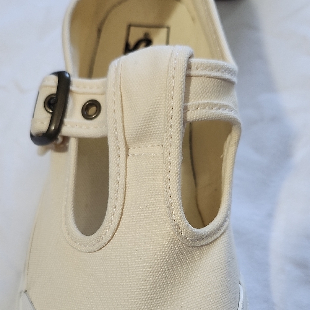 Vans Women's Cream Canvas Buckle Sneakers - Picture 8 of 12
